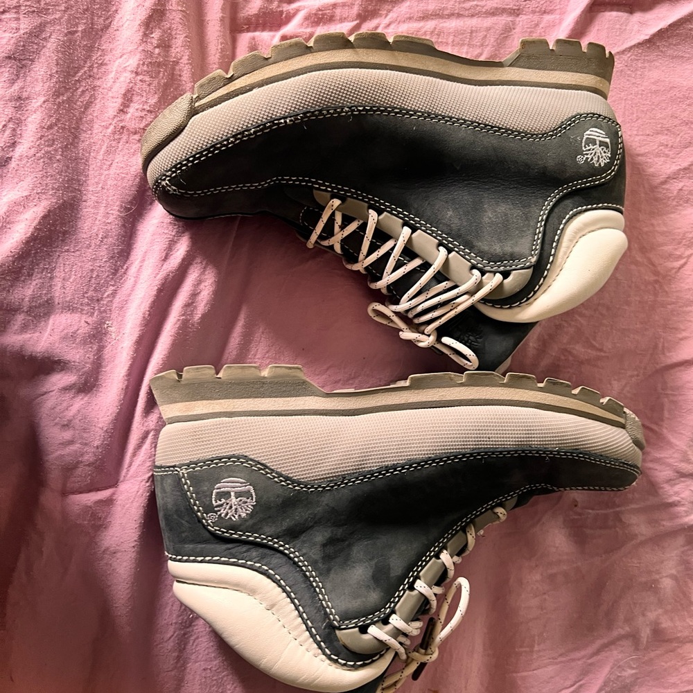 Grey Timberland boots, size 7M